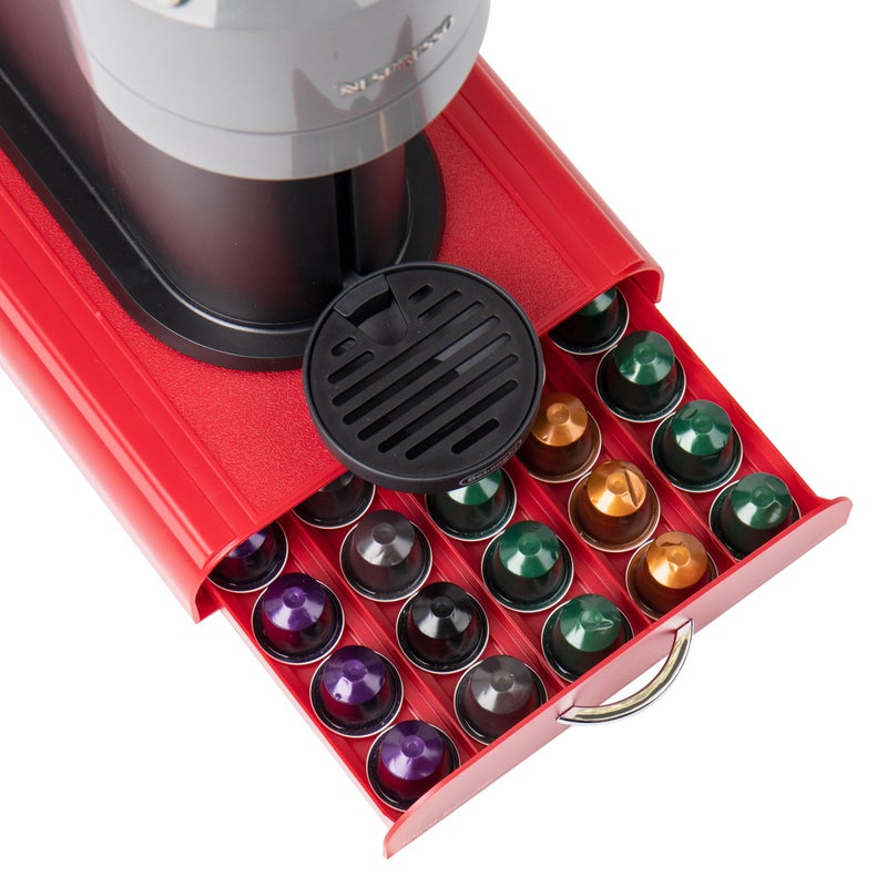 Mind Reader Nespresso Compatible Capsule Drawer, Countertop Organizer, Coffee Pod Holder, Storage, 9.25"L x 15"W x 2"H, Red - Image 4